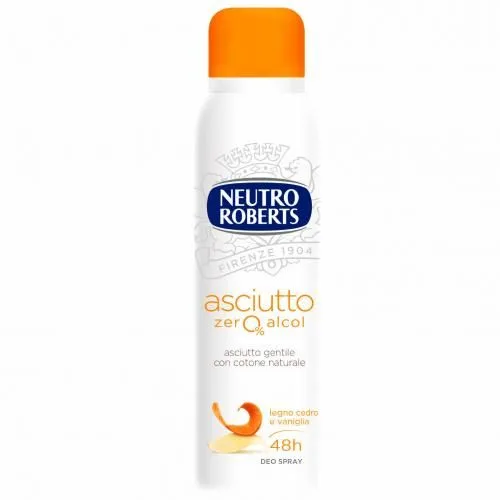 Déodorant Neutro Roberts Sec zéro% d’alcool bois de cèdre et vanille Deo Spray 150 ml. Magasin - vente & achat en ligne Casablanca Maroc
