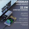 Pocket Market™ Portable 10 000 mAh Smart Power Bank with TFT Display