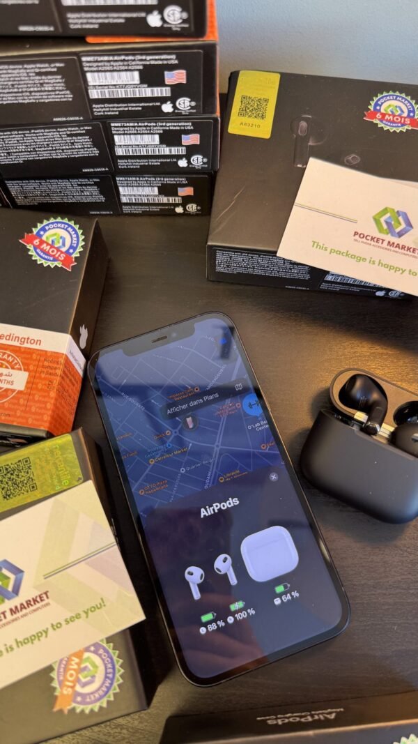 AirPods 3 Noirs Maroc – Son Puissant et Livraison Express AirPods 3 Noirs Maroc