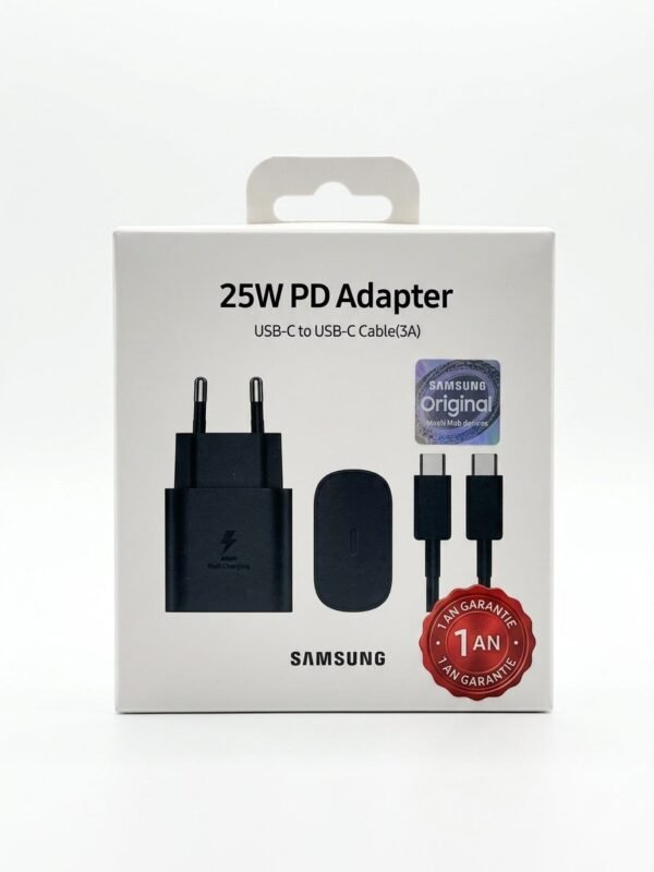Chargeur Samsung 25W PD Adapter avec Câble USB-C