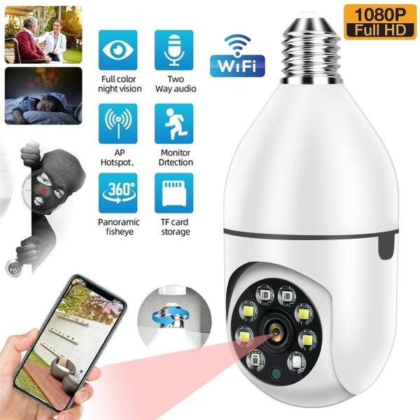 Caméra de Surveillance WiFi Format Ampoule E27