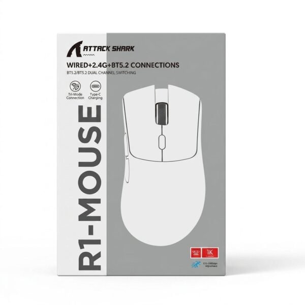 Souris Gaming Attack Shark R1 Tri-Mode Sans Fil
