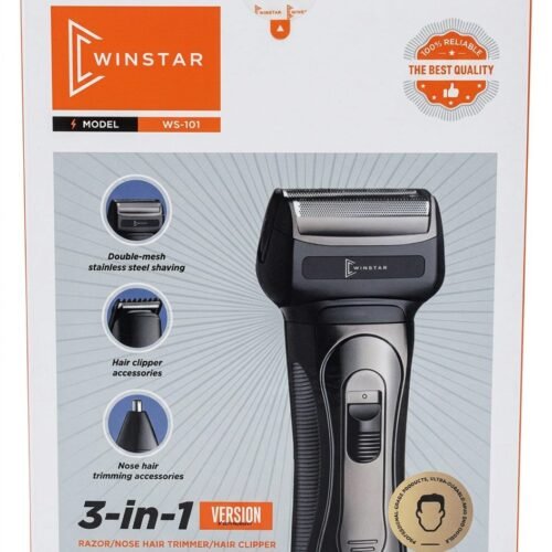 Rasoir Électrique Winstar WS-101 3-en-1 avec Tondeuses